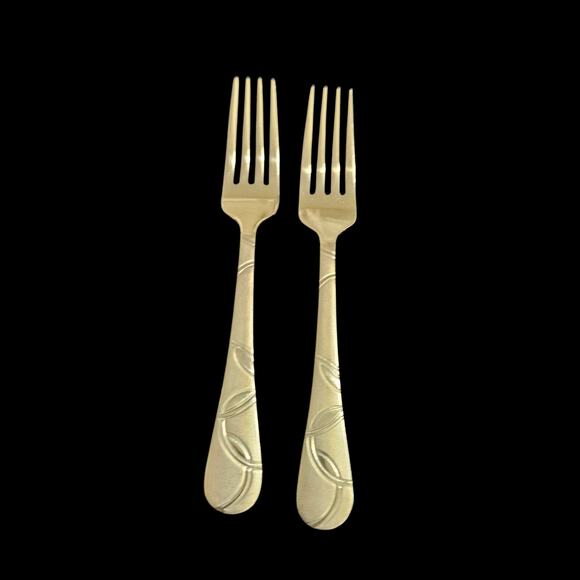 Cambridge Stainless Flatware Set 16 Pc Swirl Leaf Pattern Modern Silverware - Picture 7 of 8
